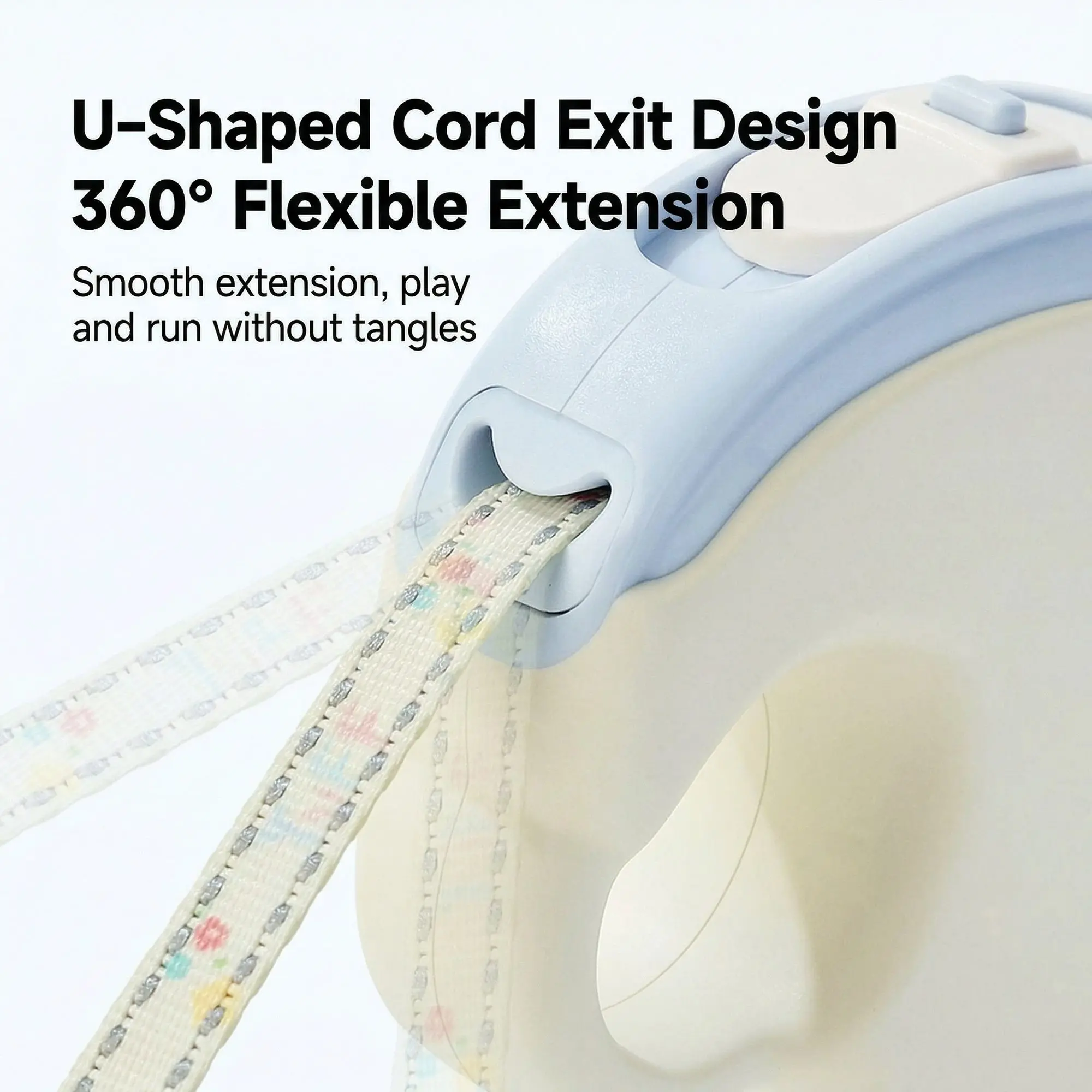 GlideReel Retractable Pet Leash – Auto-Extending Cat & Small Dog Lead, Tangle-Free Cord 3 360 degree tangle-free swivel cord detail