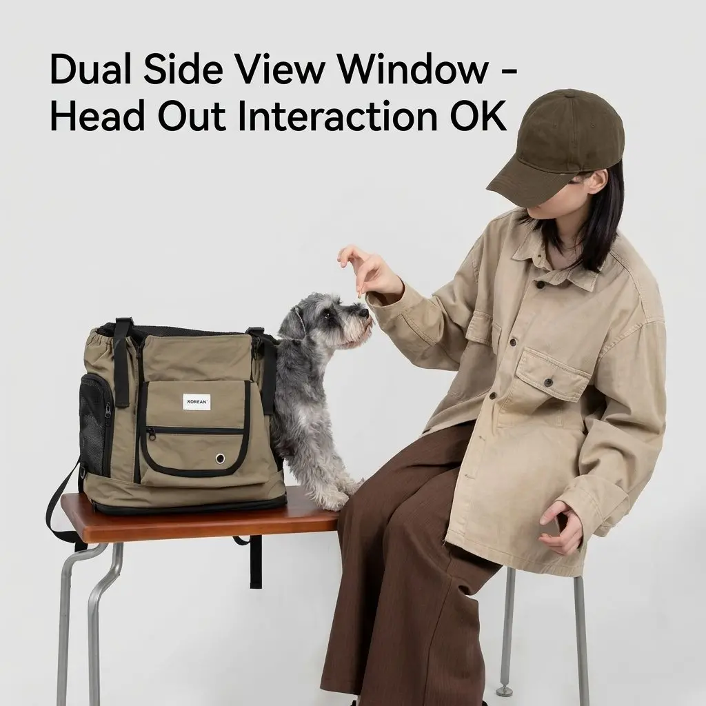 ExploreVest HiDREAM Large Pet Backpack – Front Chest & Shoulder Dual-Mode, Breathable Cat & Dog Carrier 4 All-Round Mesh Ventilation