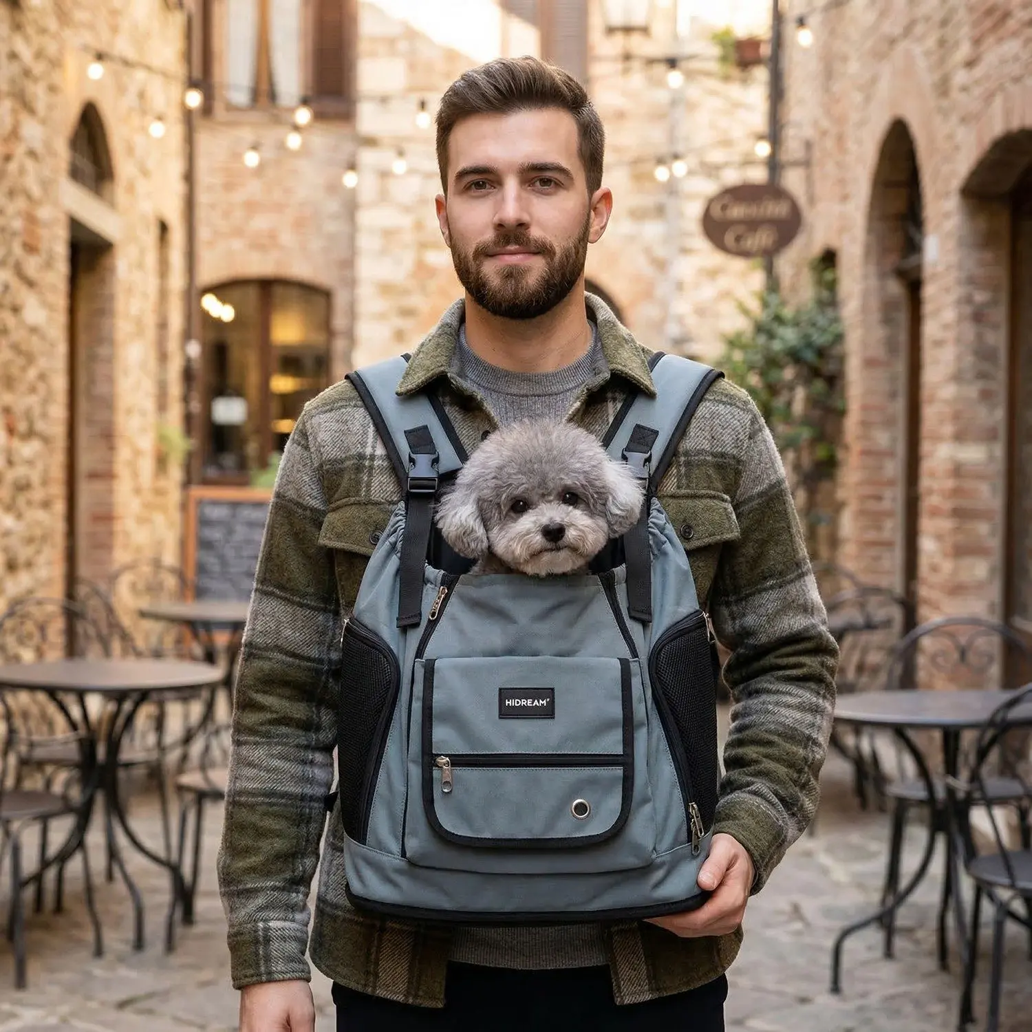 ExploreVest HiDREAM Large Pet Backpack – Front Chest & Shoulder Dual-Mode, Breathable Cat & Dog Carrier 1 ExploreVest HiDREAM Pet Backpack Hero