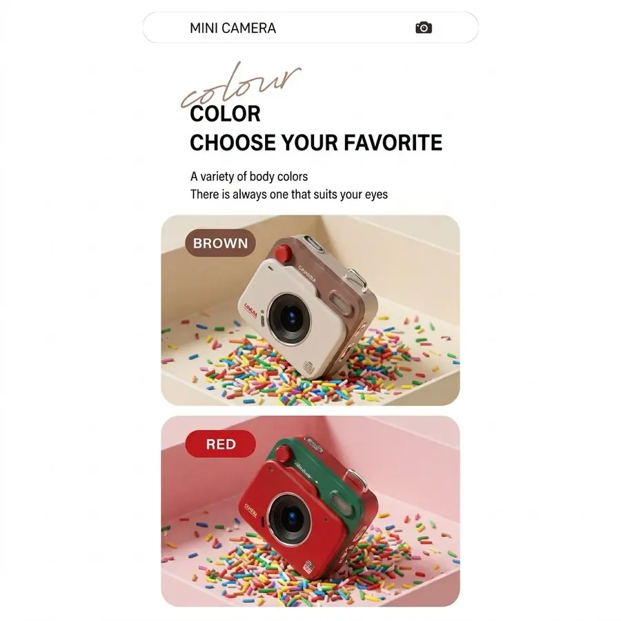 Mini Retro Digital Camera - HD Vintage Pocket Camera for Students and Vlogging 43 a048 03