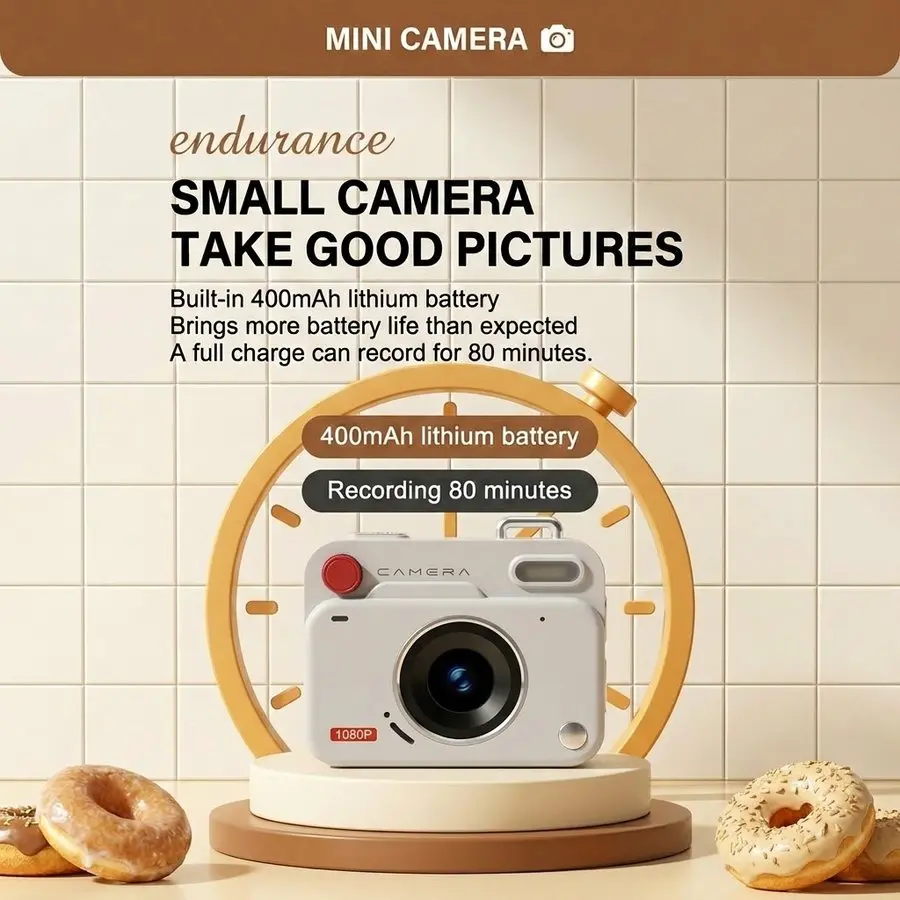 Mini Retro Digital Camera - HD Vintage Pocket Camera for Students and Vlogging 41 Battery life and recording duration
