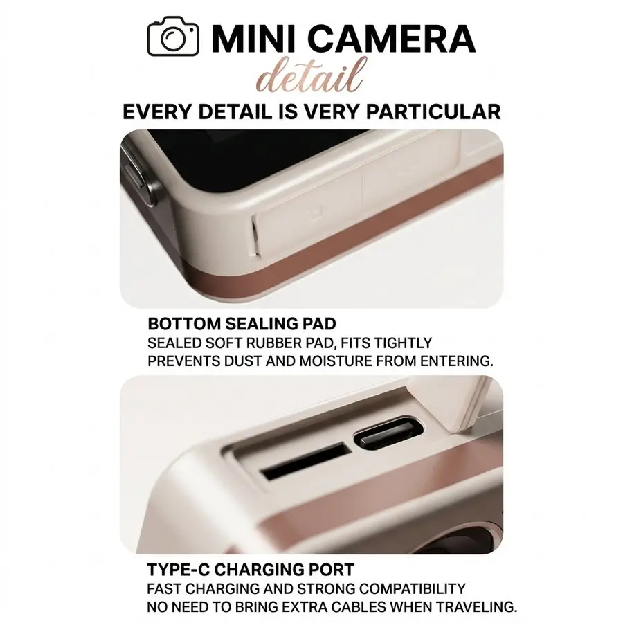 Mini Retro Digital Camera - HD Vintage Pocket Camera for Students and Vlogging 42 a048 13