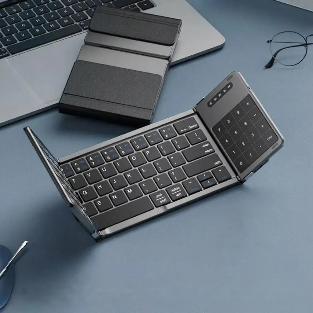 Premium Tri-Fold Wireless Bluetooth Keyboard with Integrated Touchpad & Numpad 41 a049 09