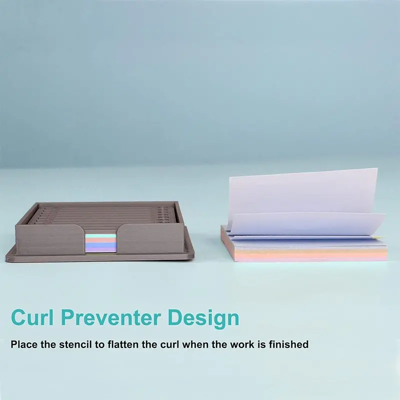 NoteShape Sticky Note Holder with Stencil – Desktop Memo Organizer, Creative Template Dispenser 5 Box contents