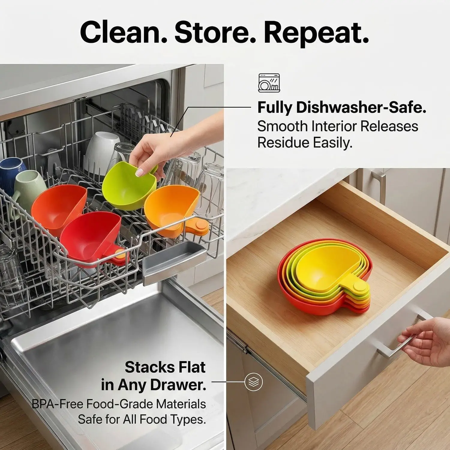 ClipServe Clamp-On Condiment & Snack Bowl – Multi-Use Clip-Attached Serving Dish, Kitchen & Dining 3 Dishwasher Safe and Stackable Storage