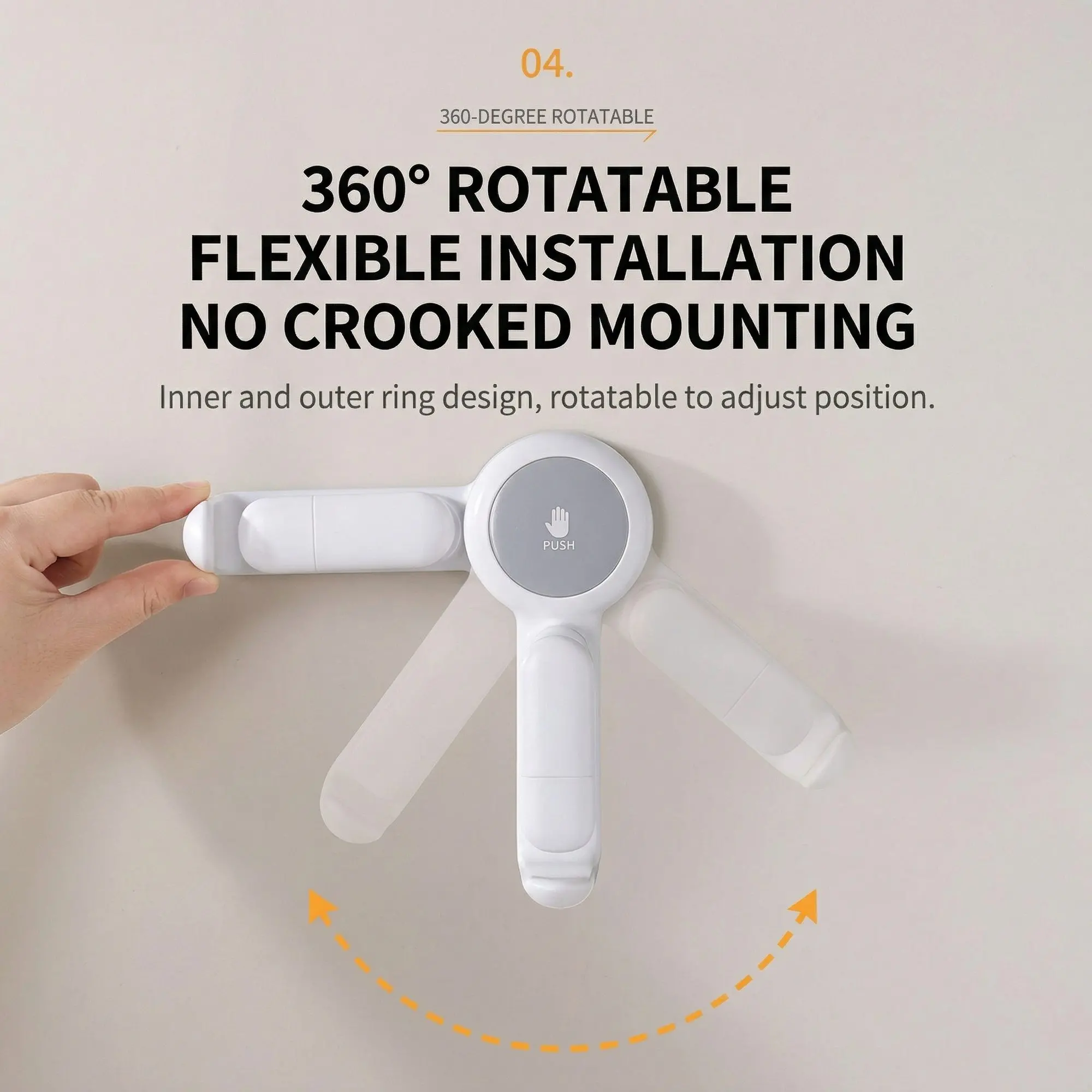 WallGrip Suction Basin & Towel Holder – No-Drill Punch-Free Wall Mount, Bathroom Storage Rack 2 360 degree rotatable mount
