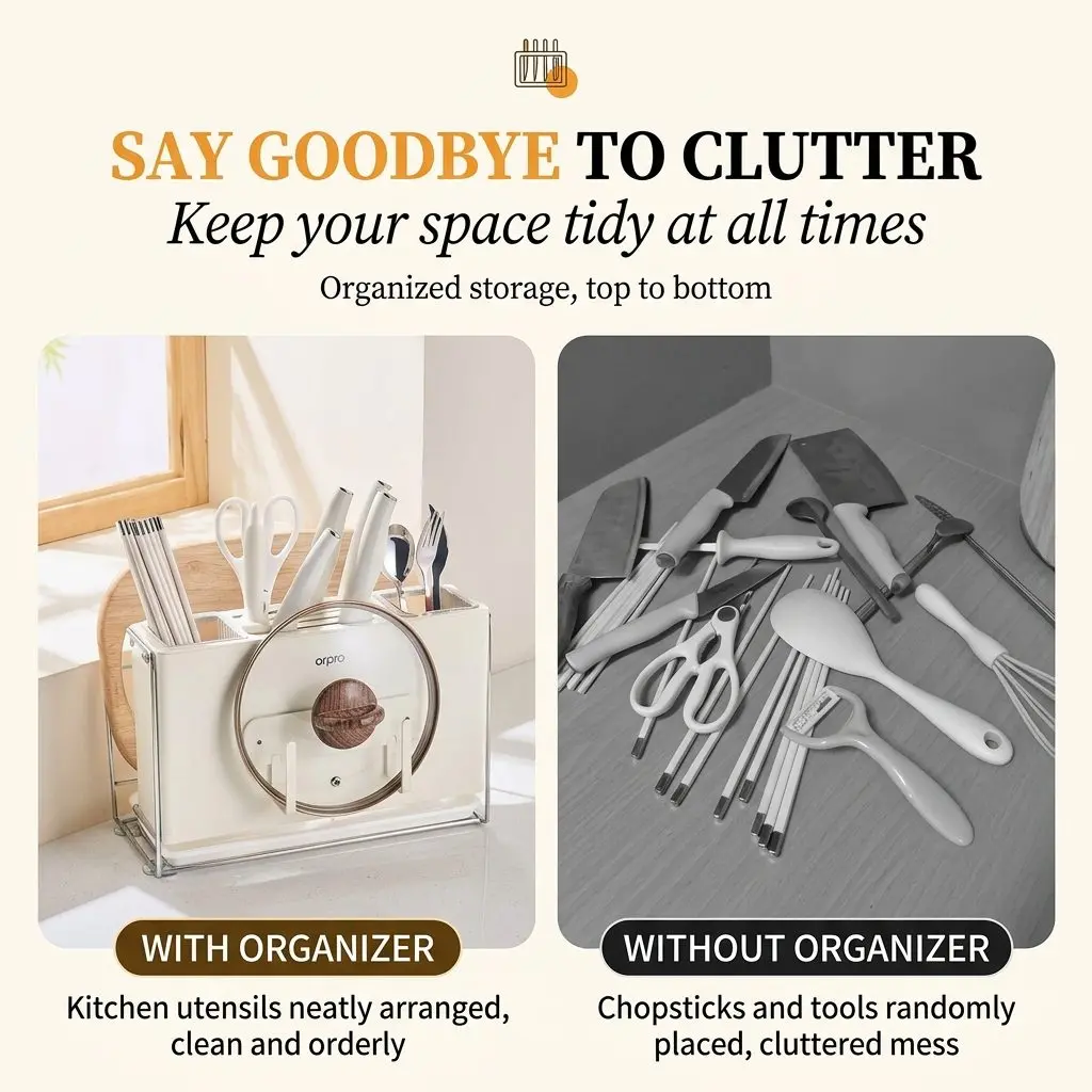 MagniStore Magnetic Wall Knife Rack – Multi-Function Kitchen Organizer with Chopstick Holder & Knife Block 8 Say Goodbye to Clutter comparison