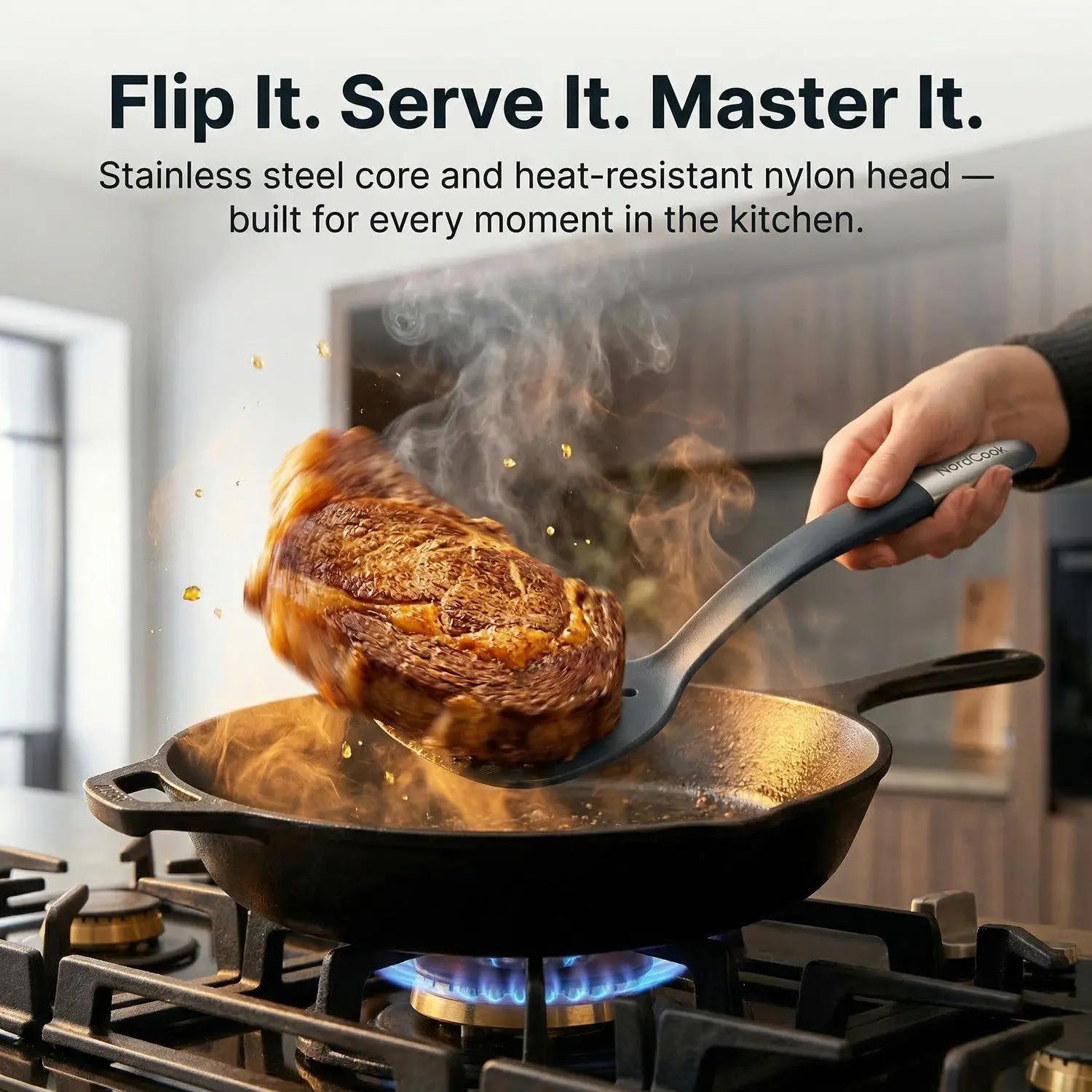 NordCook Magnetic 6-Piece Kitchen Utensil Set – Minimalist Cooking Tools, Heat-Resistant Nylon 1 NordCook 6-Piece Magnetic Kitchen Utensil Set