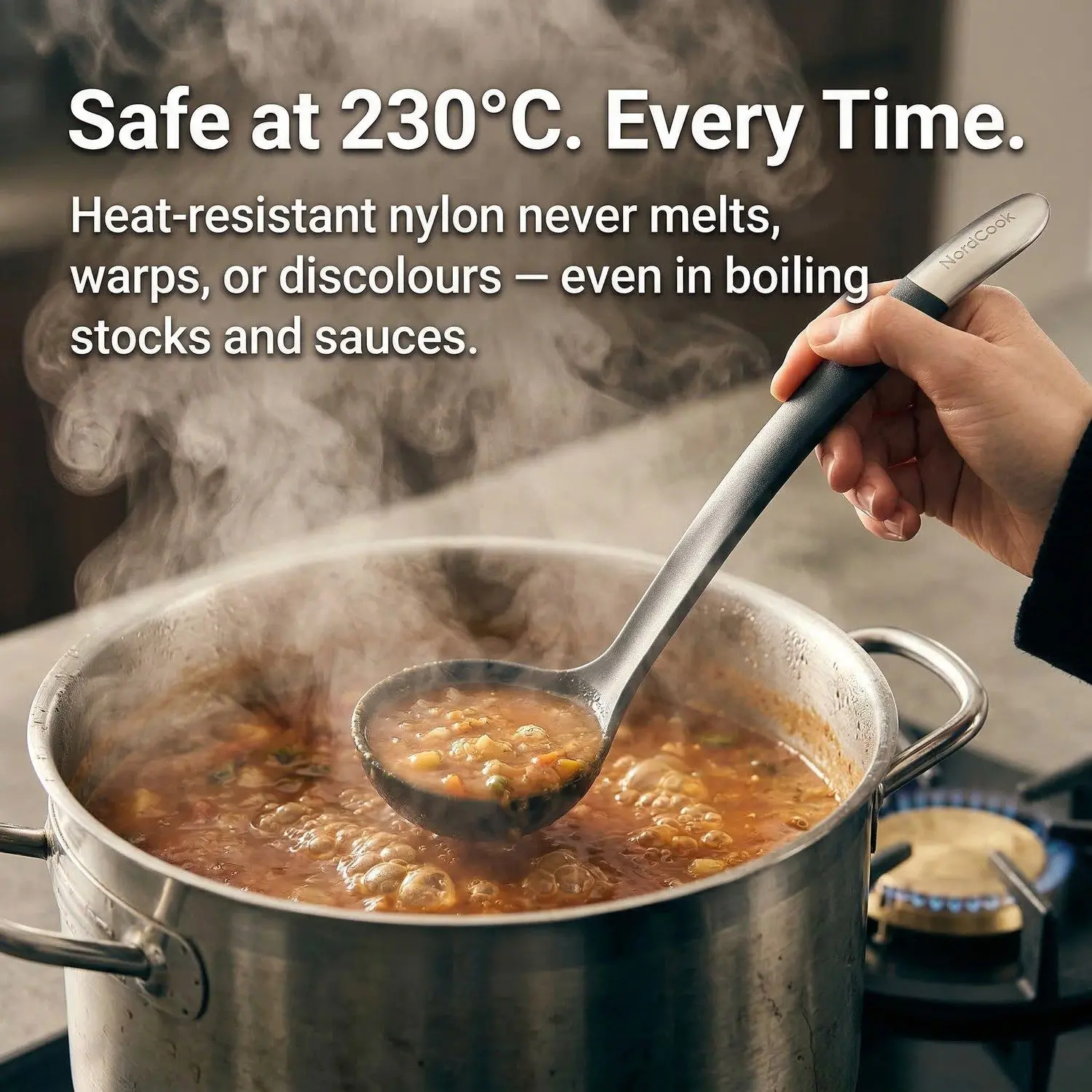 NordCook Magnetic 6-Piece Kitchen Utensil Set – Minimalist Cooking Tools, Heat-Resistant Nylon 2 Magnetic Stand Storage