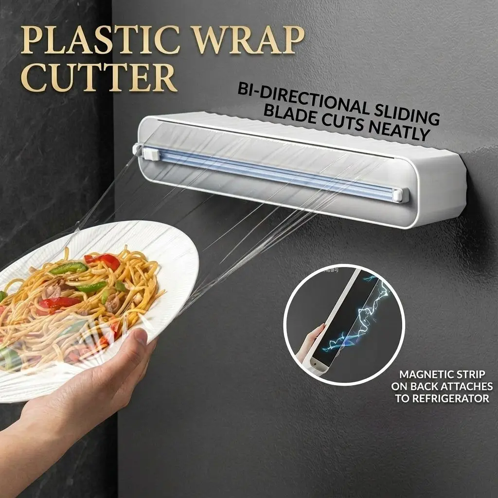 MagCut Magnetic Cling Film Cutter – Fridge Mount, Wall-Stick Dispenser Box for Kitchen Wrap 9 MagCut product detail view