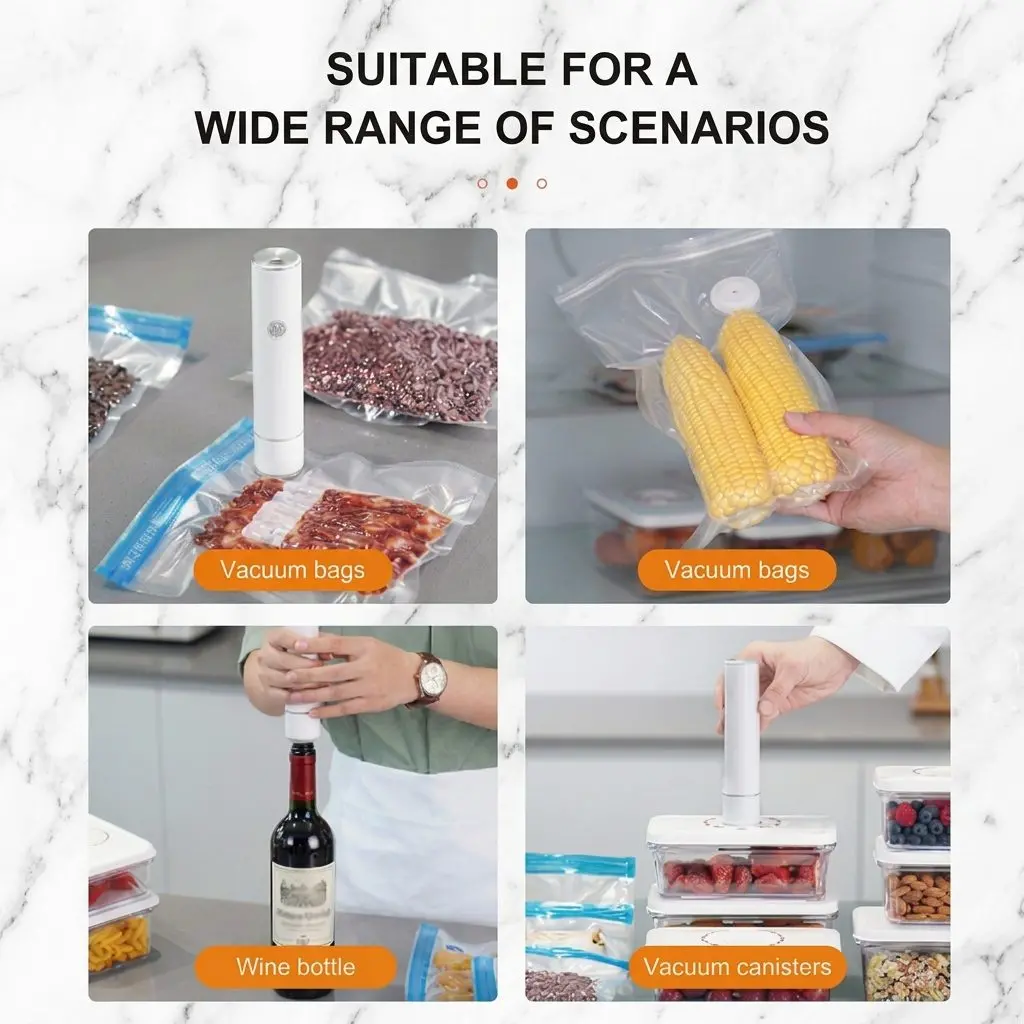 PocketSeal Wireless Mini Food Sealer – Rechargeable Portable Bag Sealer, Dry & Wet Food Freshness 2 USB Rechargeable