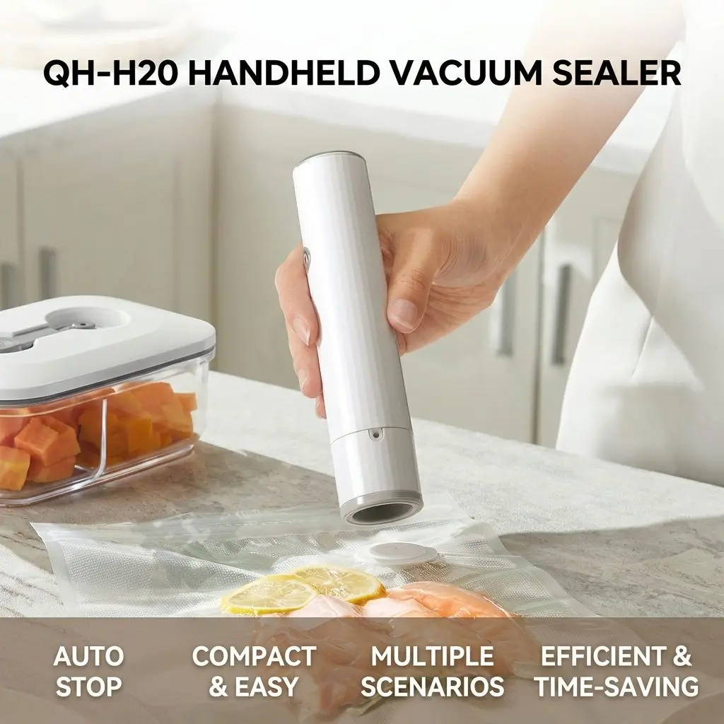 PocketSeal Wireless Mini Food Sealer – Rechargeable Portable Bag Sealer, Dry & Wet Food Freshness 4 One-Touch Operation