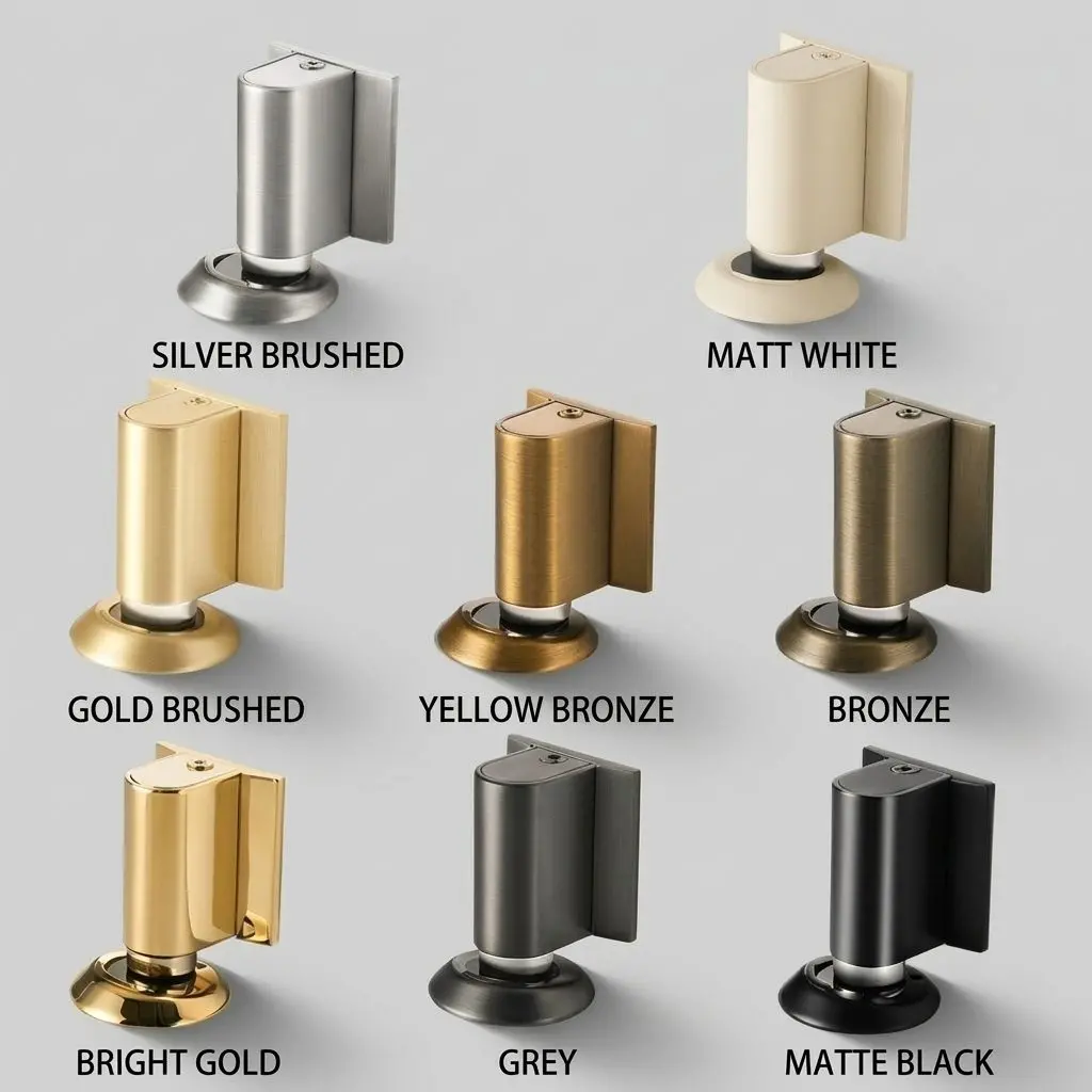 MagStop Invisible Magnetic Door Stopper – No-Drill Floor Mount, Silent Anti-Collision Door Hold 3 No-Drill Installation infographic