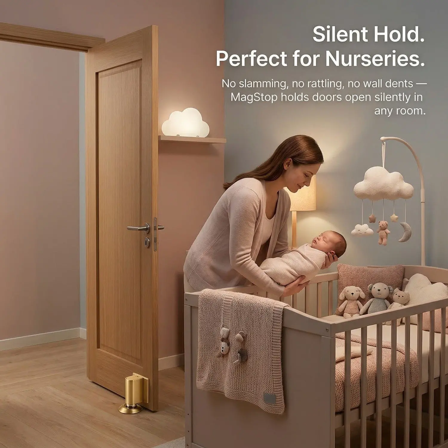 MagStop Invisible Magnetic Door Stopper – No-Drill Floor Mount, Silent Anti-Collision Door Hold 7 MagStop invisible design lifestyle