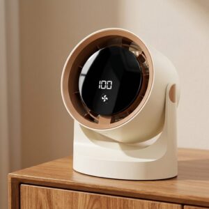 Portable USB Rechargeable Desk Fan Digital Display - product image