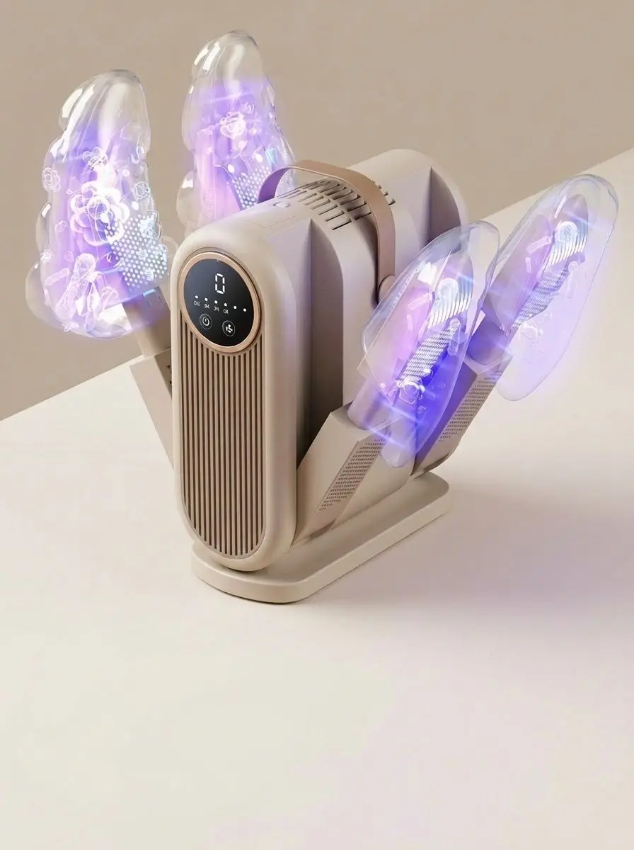 Premium Smart Foldable Shoe Dryer & Deodorizer - Electric Boot Warmer with Sterilization 2 Shoe Dryer Feature