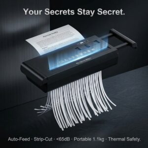 SlimCut Auto Paper Shredder - micro-cut documents credit cards USB compact