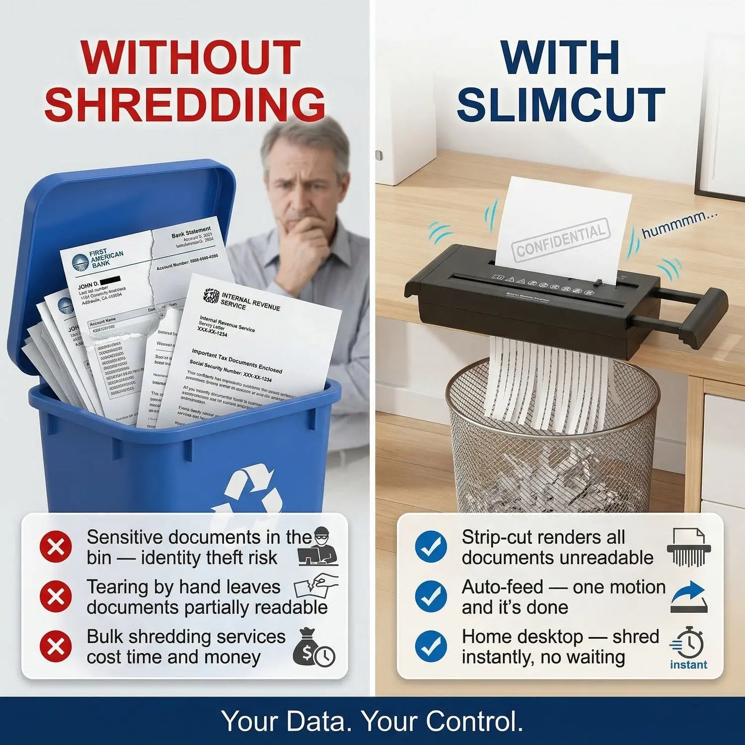 SlimCut Auto Paper Shredder – Portable Home Office Document Shredder, Strip-Cut, Lightweight 6 SlimCut shredder in office environment