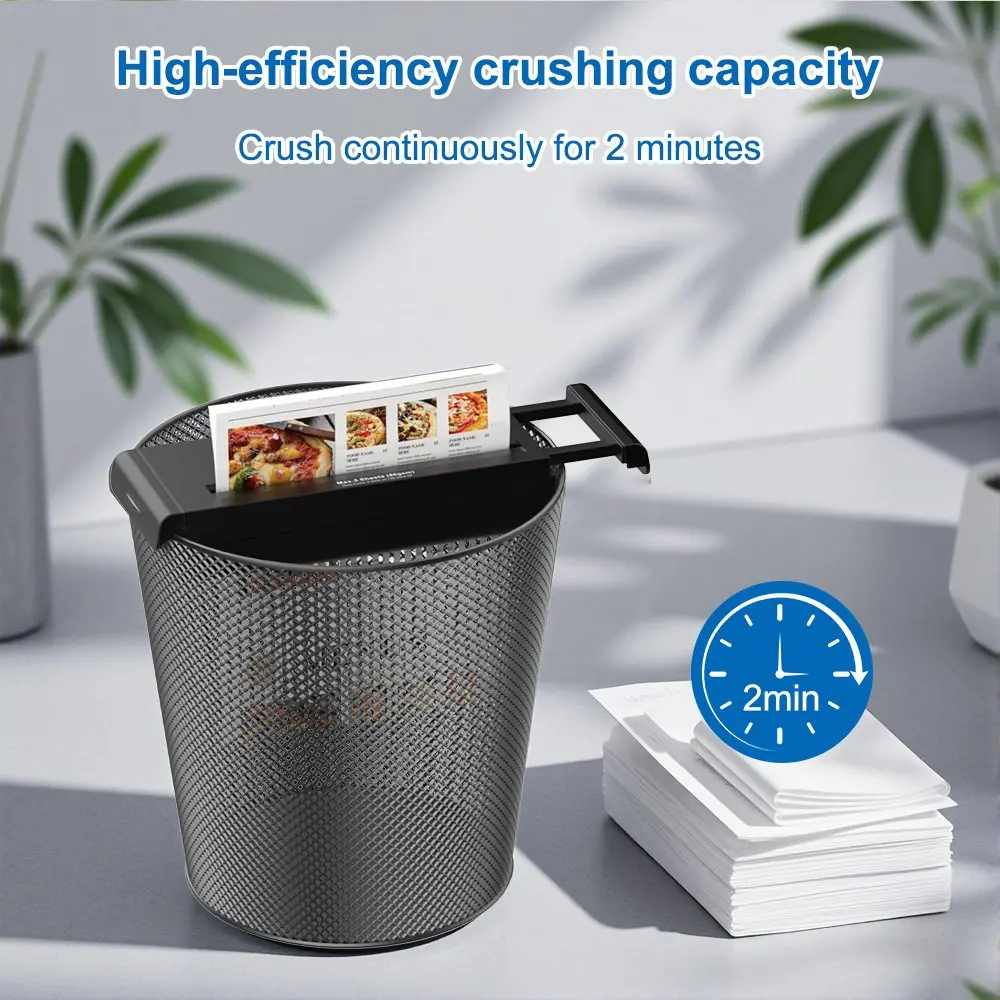 SlimCut Auto Paper Shredder – Portable Home Office Document Shredder, Strip-Cut, Lightweight 1 SlimCut Auto Paper Shredder in use