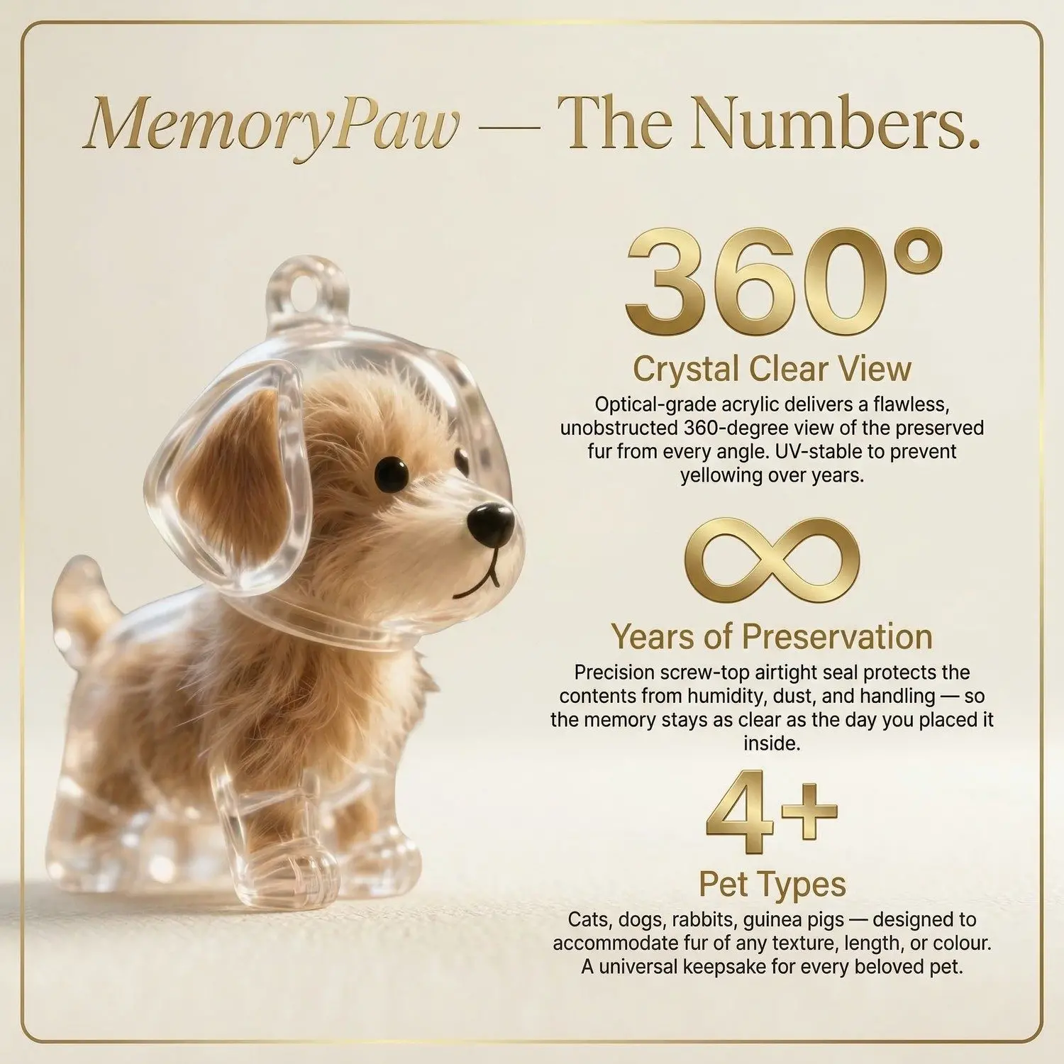 MemoryPaw Pet Fur Keepsake Capsule – Transparent Animal Hair Ball Display Case, Memorial Ornament 4 compressed MemoryPaw Pet Fur Keepsake Capsule 3 1
