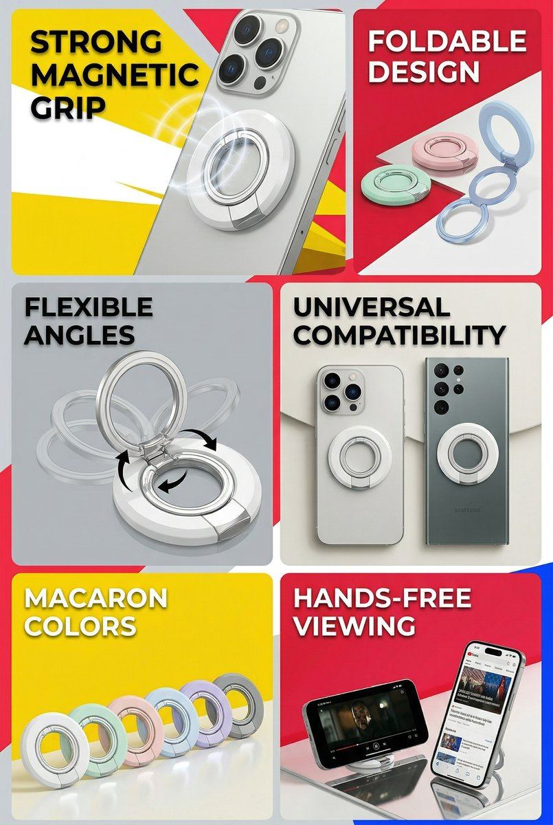 π FREE Mystery Box Unlocked β Spend $115, Get $149 Worth of Gadgets 7 Dual-Ring Magnetic Phone Stand lifestyle